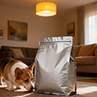 Sacs d'emballage refermables de qualité alimentaire, résistants à l'humidité, imprimés sur mesure, pour aliments pour animaux, avec soufflet latéral et fond plat