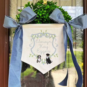 Cadeau de naissance personnalisé, drapeau de lit d'hôpital pour nouveau-né, bannière de bienvenue pour bébé brodée sur mesure - Product Image 2
