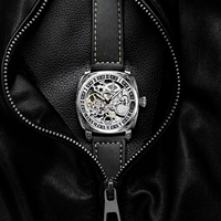 Montres automatiques squelette TEVISE T894, mouvement Tourbillon Hollowmen, étanches, montres de sport, bracelet en cuir, montres-bracelets