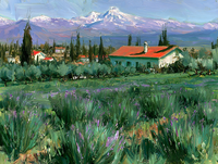 Pintura al Óleo de Casa de Campo en la Montaña Nevada, Arte de Pared con Marco Dorado de Paisaje Alpino para Decoración de Sala de Estar, Hotel, Villa o Cabaña