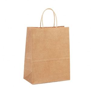 Sacs en papier kraft avec poignée, personnalisables avec votre propre logo, plusieurs tailles disponibles pour les boutiques, durables et écologiques - Product Image 4
