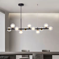 Luminaire suspendu moderne en verre, corps doré et noir, décorations LED en forme de longue bande pour salon, restaurant