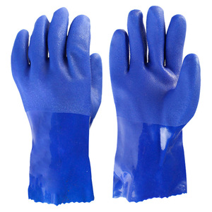 ถุงมือป้องกันสารเคมี Dongxing 916 สีน้ำเงิน ทำจาก PVC กันน้ำมัน กันน้ำ กันลื่น แบบเต็มพื้นผิว - Product Image 1