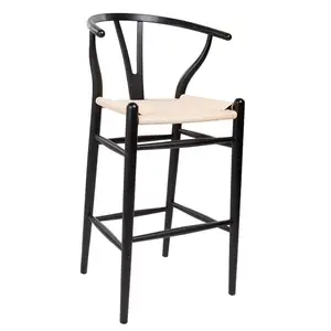 Fábrica de alta calidad haya Fresno roble sillas de madera maciza Y forma CH24 comedor moderno sillas de madera Wishbone taburete