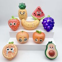 PU Slow Rising Fruit Squishy Speelgoed Schattig Huilend Gezicht Stress Verlichtend Fidget Speelgoed Meisjes Jongens Diverse Stijlen OEM Bulk