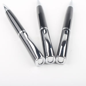 Stylo en métal de luxe noir élégant de bonne qualité avec logo - Product Image 5