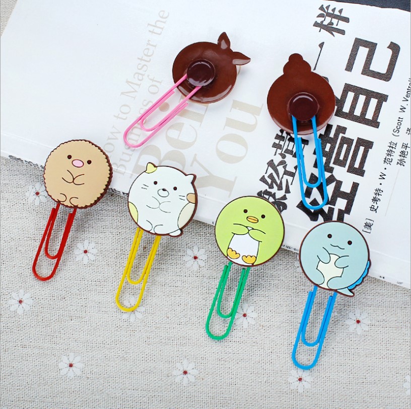 Hot New Product Fashion Cartoon Paper Clip Soft Plastic Paper Clip Cute Creative Modeling Folder Test Paper Clip