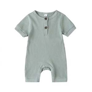 Nouveau-né bébé fille bébé garçon Onesie couleur unie une pièce enfant en bas âge garçon fille décontracté vêtements confortables - Product Image 6
