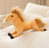Ensemble de jouets en peluche cheval, quatre couleurs (blanc, noir, marron), poupée réaliste en peluche, OEM ODM, vente en gros personnalisée