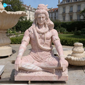 हस्तनिर्मित डिजाइन आउटडोर बड़े संगमरमर भगवान शिव और भारतीय बुद्ध प्रतिमा उद्यान और विला के उपयोग के लिए - Product Image 3