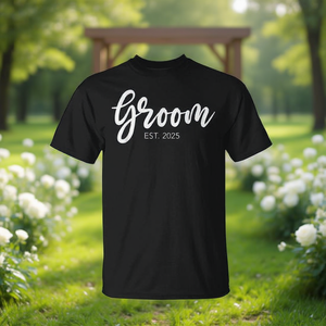 T-shirt noir pour marié, collection 2025 – Chemise de mariage pour le marié - Product Image 1