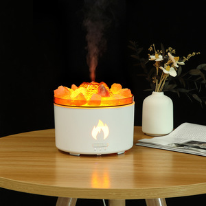 Diffuseur d'arômes ultrasonique à lumière bleue flamboyante, humidificateur de 0,5 à 1 L avec roche volcanique pour la maison et le bureau - Product Image 3