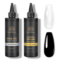 BORN PRETTY Gel de finition et de base en gros, 250g, format économique, transparent, sans HEMA, sans résidu, gel fonctionnel pour ongles, en vrac pour salon