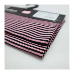 High Quality Beautiful 100 Cotton 1x1 Rib Yarn-dye Stripe Fabric Wholesale Prices Clothes Plain Customized