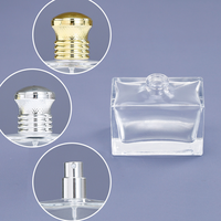 Vaporisateur de luxe vide créatif en verre transparent de 30ml 1oz avec boîte couvercle en aluminium pour parfum vente en gros