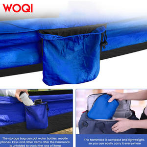 Hamaca portátil ligera para exteriores Woqi, de nailon, para camping y playa, diseño minimalista con mosquetones y correas. - Product Image 3
