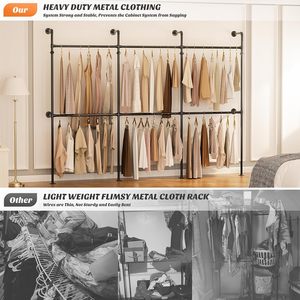 YIJIALE Bedroom Furniture Heavy Duty Clothes Display Rack Living Room Wall Mounted <strong>Closet</strong> <strong>Wardrobe</strong> - Product Image 3
