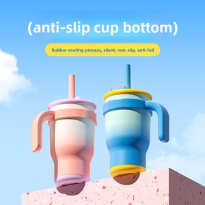 Nouvelle tasse isotherme en acier inoxydable pour enfants avec poignée, parois épaissies, pour la maison, l'école, portable, 14 oz - Product Image 3