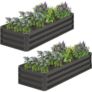 Jardinera Metálica Elevada para Jardín, Paquete de 2, Amplio Espacio para Cultivar Verduras, Hierbas y Flores, Envío desde Almacén en EE. UU. - Product Image 3