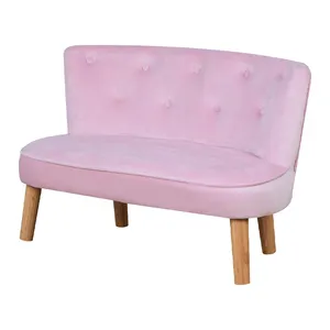 Most popular new design high quality supplier contemporary pink velvet chairs long chair kids couch sofa