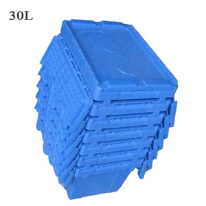 Công Nghiệp Tùy Chỉnh Đính Kèm Nắp Tote Treo Nắp Nhựa Lưu Trữ Tote Box Với Nắp Doanh Thu Hộp Logistic Di Chuyển Crate - Product Image 5