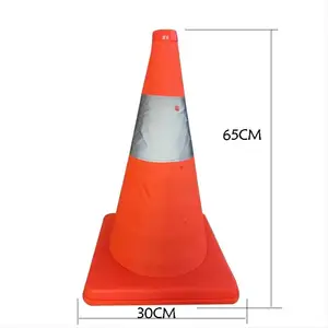 Cone de trânsito retrátil telescópico de segurança, cone de trânsito dobrável, com base em ABS, sinal de estacionamento, cone de trânsito retrátil