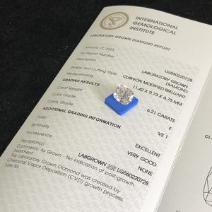 IGI認定 3カラット 4カラット 5カラット 6カラット D E F VS1 ラディアントカット 卸売 ラボクリエイトダイヤモンド CVD ラボグロウンダイヤモンド - Product Image 2