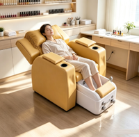 Chaise de manucure et pédicure électrique noire haut de gamme avec fonction de massage des pieds pour les soins de santé, salon et spa