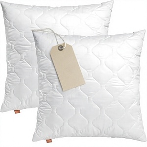 Luxury White Quilted Lumbar Cushion <b>Pillow</b> 50x30cm 400TC Polyester Filled Anti-Dust Mite <b>Decorative</b> Throw <b>Pillow</b> for Sofa - Product Image 4