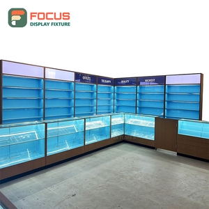 ตู้โชว์ร้านขายบุหรี่สมัยใหม่ ตู้ไม้กระจกพร้อมไฟ LED ตู้โชว์ยาสูบ - Product Image 4