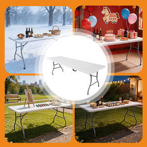 Tavolo <span class=keywords><strong>da</strong></span> Pranzo Pieghevole Robusto per 8 Persone, Tavolo <span class=keywords><strong>da</strong></span> Pranzo Pieghevole e Mobile, Tavolo <span class=keywords><strong>da</strong></span> Pranzo Pieghevole Estensibile - Product Image 1