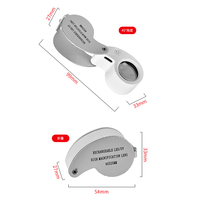 40X/60X Rechargeable 25mm Jewelry Magnifier with 6 LED 3 UV Lights for Coin Stamp Authentication Jewelry Repair