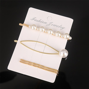 Conjunto de horquilla de perlas para niña, horquillas minimalistas de aleación geométrica para bebé - Product Image 3