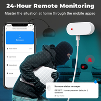 Détecteur de présence humaine intelligent Wi-Fi Tuya avec détection par micro-ondes et luminosité, sensibilité réglable, alimentation USB pour usage domestique et hôtelier