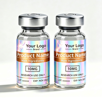 Étiquettes personnalisées pour flacons de peptides holographiques, autocollants en vinyle imperméables résistants aux UV, 10 ml, 3 ml