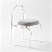 Chaise transparente en acrylique (Lucite) moderne avec coussin moelleux, faible MOQ, vente en gros