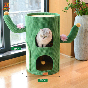 Château d'escalade moderne et écologique pour <span class=keywords><strong>chat</strong></span>, grand modèle d'intérieur, avec griffoir en sisal, coussin moelleux et maisonnette d'escalade - Product Image 2