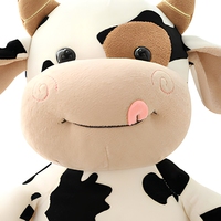 Peluche de vache mignonne, jouet en peluche doux, animal en peluche brodé, rembourré en coton PP, pour un cadeau d'anniversaire ou du Nouvel An