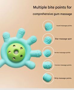 Jouets sensoriels éducatifs à mâcher pour nouveau-nés, hochets mignons pour bébés, silicone de qualité alimentaire, 0 à 24 mois - Product Image 5
