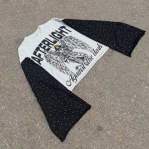 Camiseta de Manga Larga de Hip Hop Extra Grande para Hombre, de Alta Calidad, 100% Algodón, Tejida, con Estampado Digital y Pedrería - Product Image 2