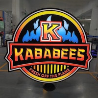 Enseigne lumineuse LED personnalisée pour restaurant de hamburgers et poulet frit, signalétique éclairée, boîte à lumière LED murale extérieure