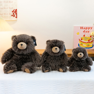 Peluche Orso <span class=keywords><strong>Grizzly</strong></span> Personalizzato con Pelliccia Lunga e Punteggiata, con Marchio OEM per Regali Brandizzati all'Ingrosso e Vendita al Dettaglio - Product Image 4