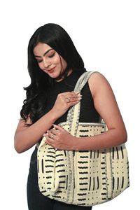 Bloc Imprimer Duffle Sacs Crème Nouveau Design Mode Femmes Sacs à Main avec Bordure Rouge Dans le Prix de Gros pour les Femmes - Product Image 3