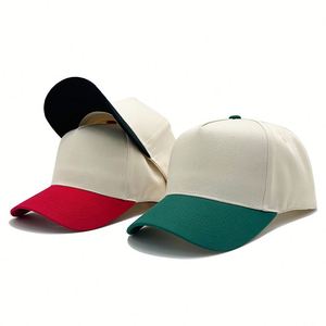 Al por Mayor, 100% Algodón Twill, 5 Unidades, Nueva Calidad OEM, Beige Verde Bicolor, Logotipo Bordado Personalizado, Deportivo, Ajustable, Clásico - Product Image 2