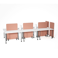 Meubles de bureau modernes en bois, bureau convertible pour six personnes, poste de travail pour ordinateur et jeux
