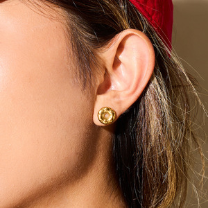 Food Shape <b>Stud</b> Earrings Gold Color <b>Titanium</b> Steel Non Fading For Women Fashion Jewelry - Product Image 2