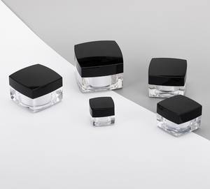 Pot carré à double paroi en PP avec couvercle à vis recyclable en plastique pour crème contour des yeux, poudre libre et emballage cosmétique - Product Image 2