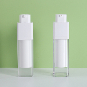 Flacon pulvérisateur rotatif carré blanc à double paroi dépoli transparent, pompe sans air à torsion, vide, 15ml 30ml 50ml pour crème et lotion - Product Image 4