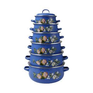 Cookercool Personnalisé <span class=keywords><strong>Afrique</strong></span> Offre Spéciale 6PCS en acier AU CARBONE émail casseroles antiadhésive casserole ensemble - Product Image 2