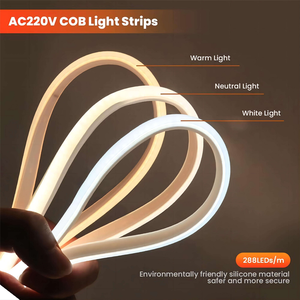 Tira de Luz LED Flexible de PVC COB de 288 LED, 110V/220V CA, IP65, 50m/100m, Enchufable, Temperatura de Color 3000K/4000K/6000K, CRI 90 - Product Image 4